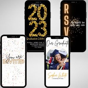 INSTANT DOWNLOAD Editable Digital GRADUATION Party Invite E-invites Mobile Invited Party Invitations Template - Graduation Gold