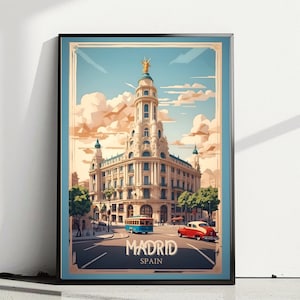 Madrid Travel Print Wall Art, Madrid Wall Hanging, Home Decor, Madrid Gift Art Lovers, Spain Art Lover Gift For Her, Madrid Spain Poster