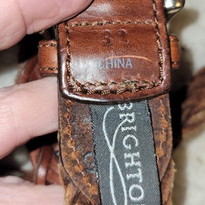 Vintage BRIGHTON Womens Belt Size 32 Leather Silver Animal Braided Weave Novelty image 10