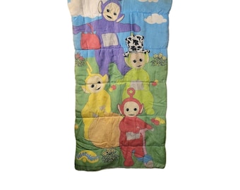 Saco de dormir vintage de los Teletubbies, muñeco de trapo para niños de los 90, serie de televisión estadounidense Tinky Winky, 28 x 55