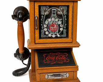コカ・コーラ ノスタルジック ウォールフォン 本物の木製 フロストガラス 吊り下げ式 レトロ