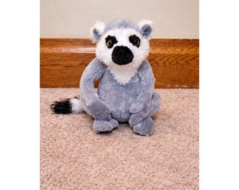 Ganz Webkinz ワオキツネザルぬいぐるみ HM369 グレーホワイト ぬいぐるみ コードなし