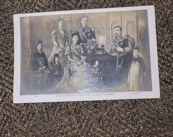 Antike Japan Königsfamilie Postkarte Kaiser Kaiserin Familie J Beagles London No 2