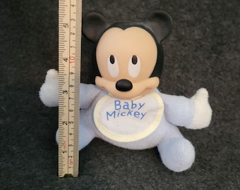 Disney Baby Mickey Mouse Plush Stuffed Terrycloth Toy 4.5" Doll Vintage 90s