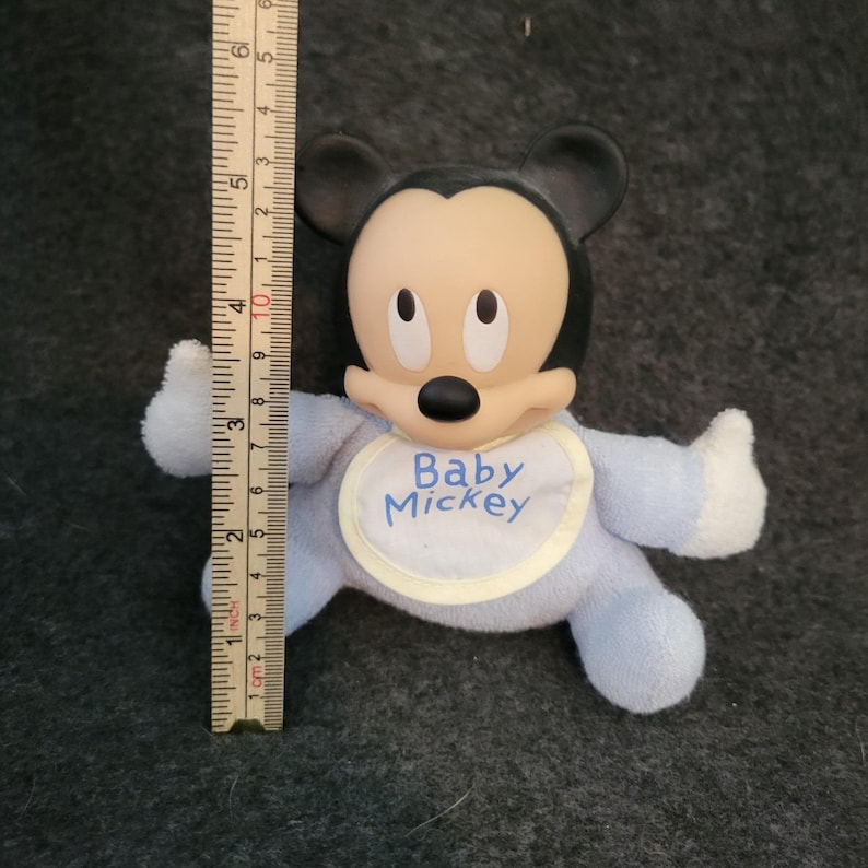 Disney Baby Micky Maus Plüsch Stofftier Frottee Stofftier 11,5 cm Vintage 90er Jahre Bild 1