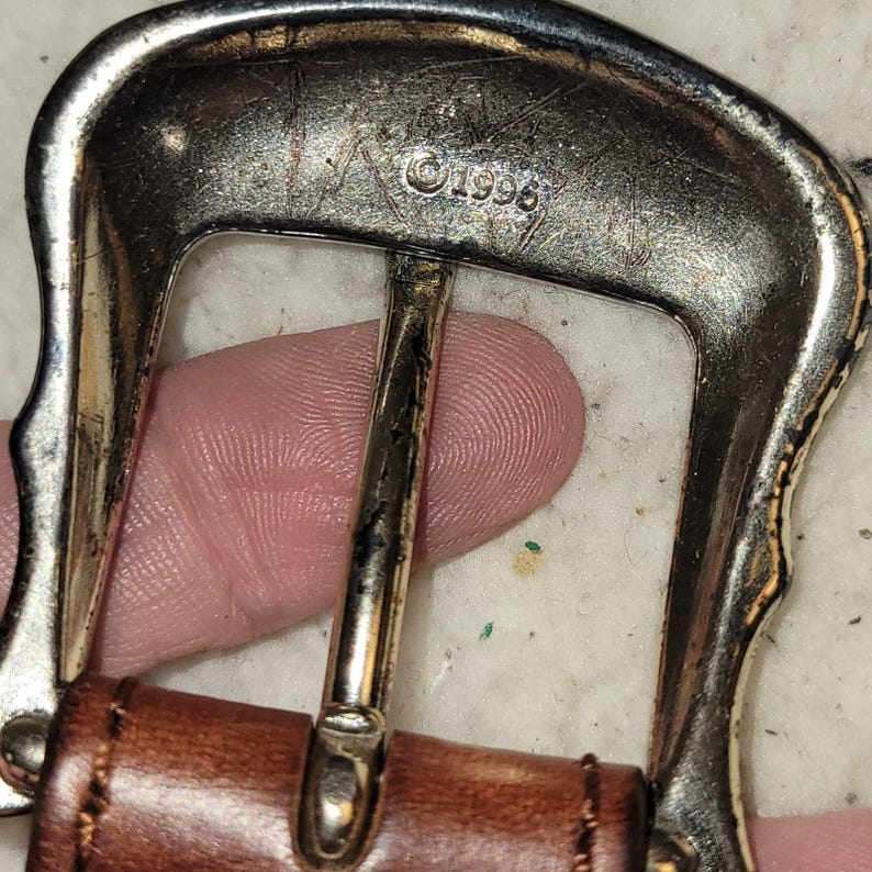 Vintage BRIGHTON Womens Belt Size 32 Leather Silver Animal Braided Weave Novelty image 8