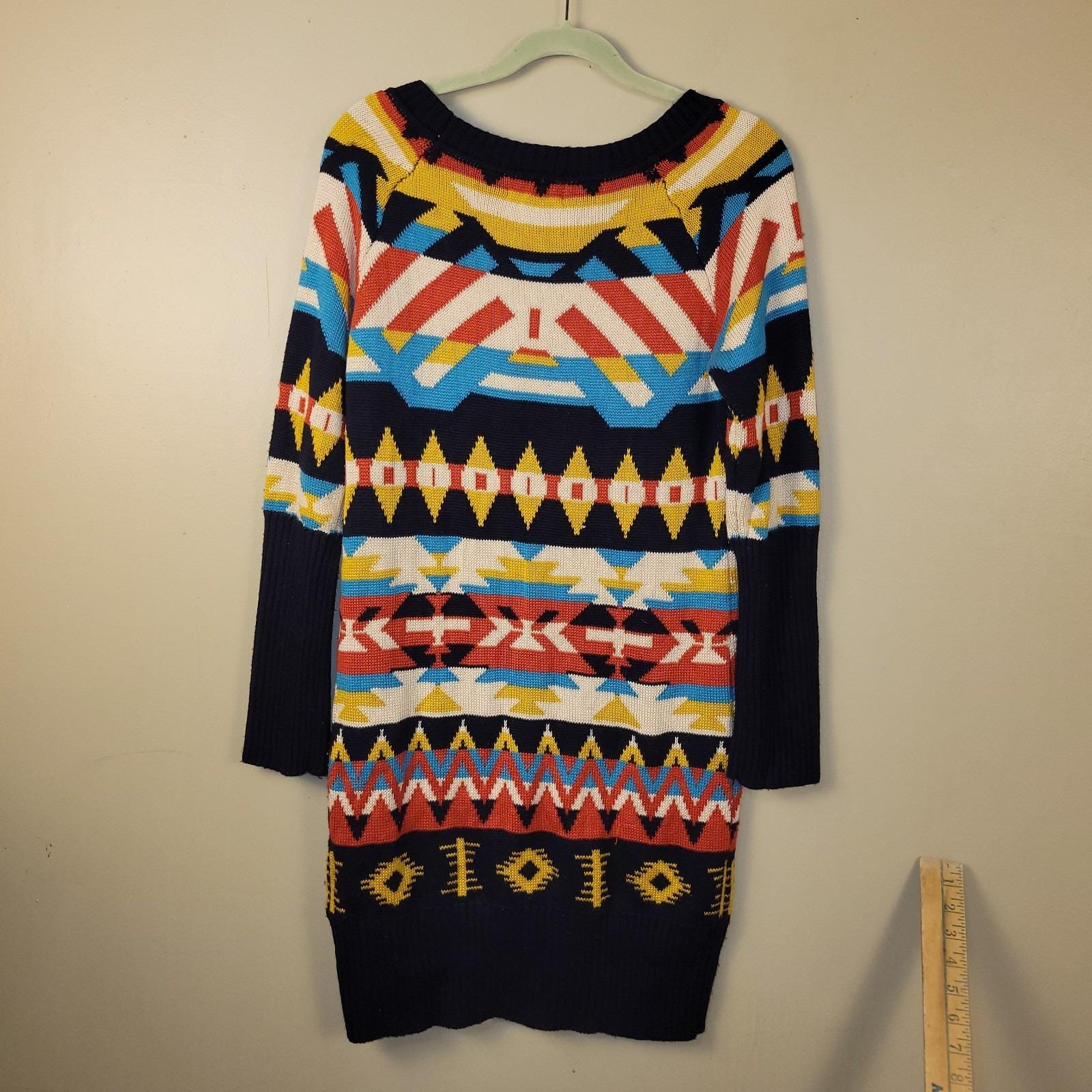 jessica simpson knit dress Women's Long Sleeve Sweater Dress, Multicolor, Size Medium Color:AB360