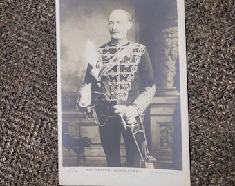 Antieke postkaart generaal-majoor Baden-Powell J Beagles & Co London ongebruikt leger