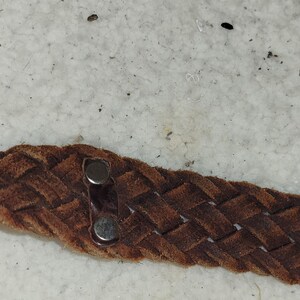 Vintage BRIGHTON Womens Belt Size 32 Leather Silver Animal Braided Weave Novelty image 14