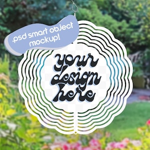 Smart Object Wind Spinner Mockup Windspinner Mockup PSD Smart Object Mock up PSD Mockup Sublimation Photoshop Mock-up Garden Mock