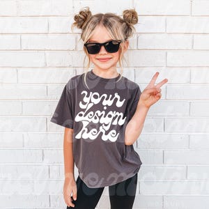 Kids Comfort Colors Pepper T-Shirt Mockup Shirt Mock up Youth T-Shirt Mock-up Girl Mockup Cute Mock up Kid Mockup C9018 CC9018