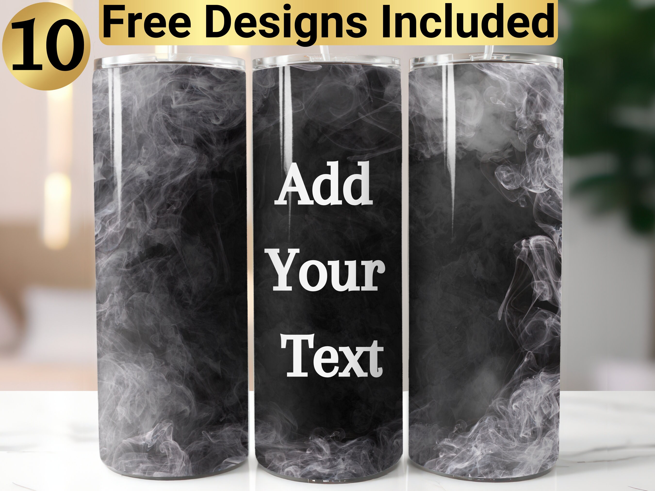 White Smoke Tumbler Design, Tumbler Wrap PNG, 20 Unze Skinny Tumbler Design, personalisiertes Tumble Design, fügen Sie Ihren Namen Tumbler Design hinzu,