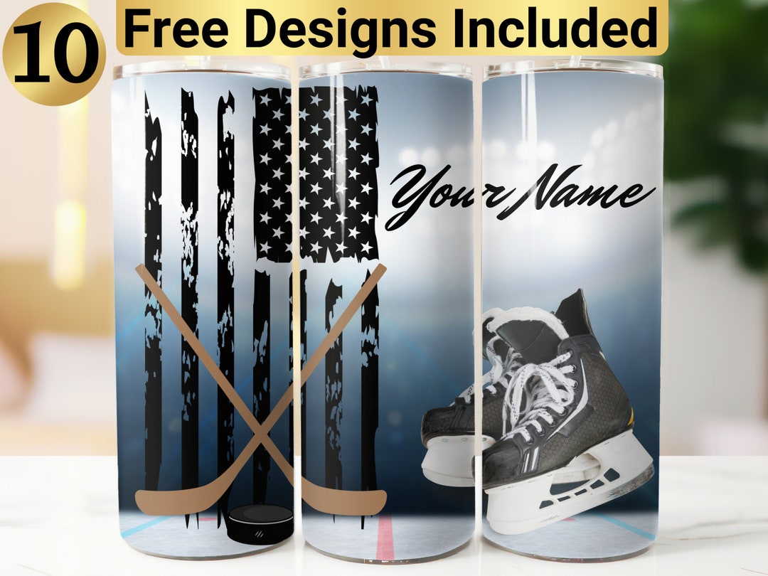 Personalized Hockey Tumbler Design, Tumbler Wrap PNG, 20 Oz Skinny