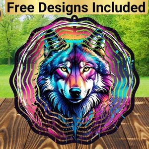 Wolf Wind Spinner, Wolf Spinner Sublimation Design, Wolf Wind Spinner Sublimation, Wind Spinner Sublimation, Wolf Spinner Design,