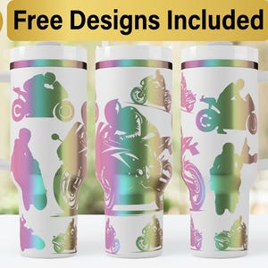 40oz Motorcycle Tumbler Laser Svg Design, 40oz Laser Engraved Tumbler Wrap, Laser Engraving SVG, Tumbler Wrap SVG, 40 oz Tumbler SVG,