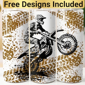 Motocross tumbler wrap, womens sublimation tumbler designs, tumbler wrap  for her, sublimation wraps for tumblers, 20 oz skinny straight wrap