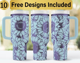40oz Boho Sunflowers Tumbler Laser Svg Design, 40oz Laser Engraved Tumbler Wrap, Laser Engraving SVG, Tumbler Wrap SVG, 40 oz Tumbler Wrap,