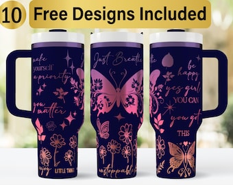 40oz Positive Affirmations Tumbler Laser Svg Design, 40oz Laser Engraved Tumbler Wrap, Laser Engraving SVG, Tumbler Wrap SVG,