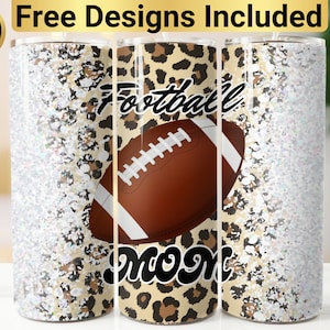 Football Mom Tumbler Design, Tumbler Wrap PNG, 20 oz Skinny Tumbler Design, Football Mom Tumbler Wrap, Football Tumbler Wrap, Mom Tumbler,