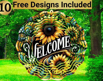 Bienvenidos Girasol Viento Spinner, Diseño de Sublimación de Girasol Viento Spinner, Sublimación de Girasol Viento Spinner, Girasol Viento Spinner PNG,