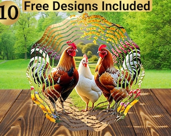 Chickens Wind Spinner, Chicken Wind Spinner Sublimation Design, Chicken Wind Spinner Sublimation, Wind Spinner Sublimation, Farm Spinner PNG
