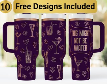 40oz Funny Not Water Tumbler Laser Svg Design, 40oz Laser Engraved Tumbler Wrap, Laser Engraving SVG, Tumbler Wrap SVG, 40 oz Tumbler Wrap,