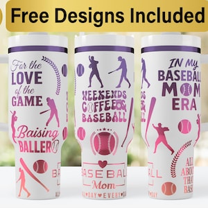 40oz Baseball Mom Tumbler Laser Svg Design, 40oz Laser Engraved Tumbler Wrap, Laser Engraving SVG, Tumbler Wrap SVG, 40 oz Tumbler Wrap,