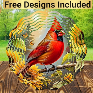 Cardinal Wind Spinner, Cardinal Wind Spinner-sublimatieontwerp, Cardinal Wind Spinner-sublimatie, Wind Spinner-sublimatie,