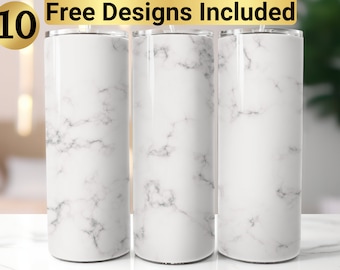 White Marble Tumbler Design, Tumbler Wrap PNG, 20 oz Skinny Tumbler Design, White Marble Tumbler Wrap, Marble Tumbler Design, Marble Tumbler