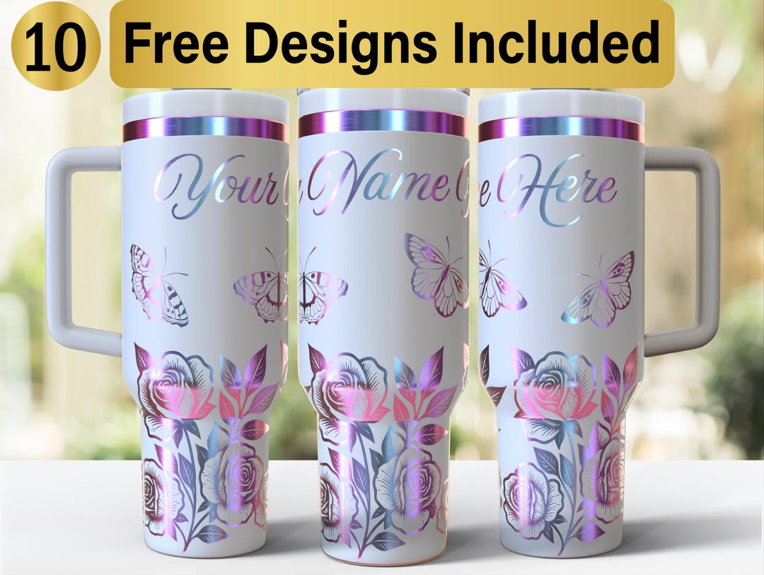 40oz Rose Tumbler Laser Svg Design, 40oz Laser Engraved Tumbler Wrap ...