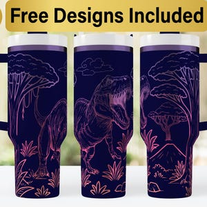 40oz Dinosaur Tumbler Laser Svg Design, 40oz Laser Engraved Tumbler Wrap, Laser Engraving SVG, Tumbler Wrap SVG, 40 oz Tumbler Wrap,