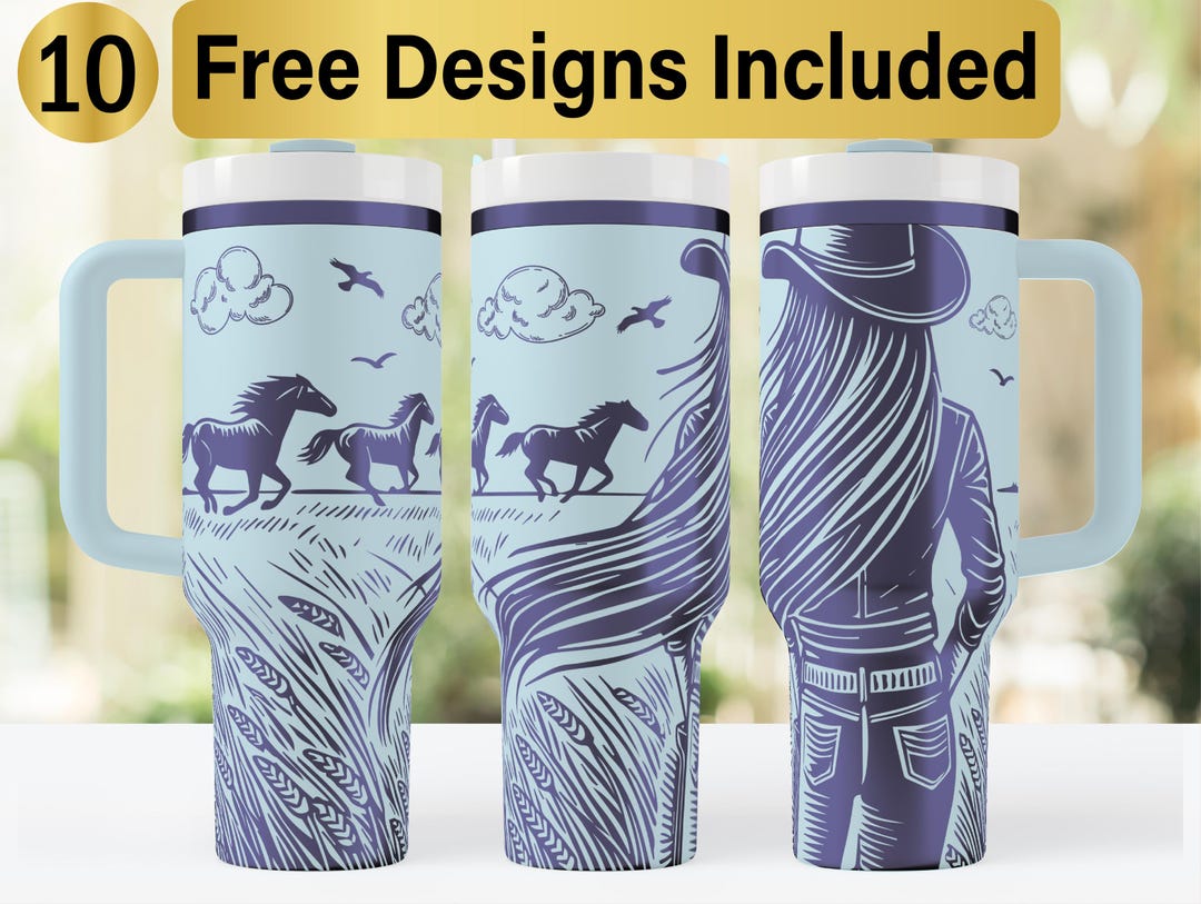 40oz Western Tumbler Laser Svg Design, 40oz Laser Engraved Tumbler Wrap ...