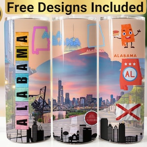 Alabama Tumbler Design, Tumbler Wrap PNG, 20 oz Skinny Tumbler Design, Alabama Tumbler Wrap, Alabama Sublimation, Alabama Tumbler,