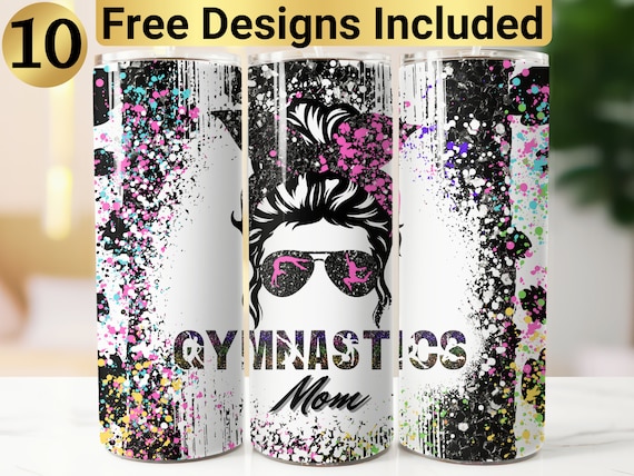 Gymnastics Mom Tumbler Design, Tumbler Wrap PNG, 20 oz Skinny Tumbler Design, Gymnastics Tumbler Wrap, Dance Mom Tumbler, Dance Mom Design,