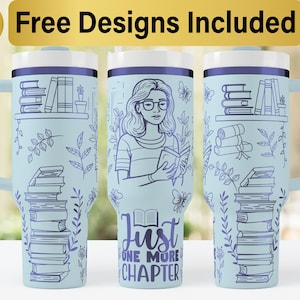 40 Unzen Buchliebhaber Tumbler Laser SVG Design, 40 Unzen Laser gravierte Tumbler Wrap, Laser Gravur SVG, Tumbler Wrap SVG, 40 Unze Tumbler Wrap