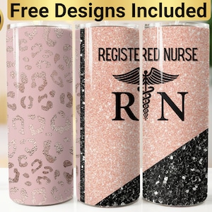 Registered Nurse Tumbler Design, Tumbler Wrap PNG, 20 oz Skinny Tumbler Design, Nurse Tumbler Wrap, Registered Nurse Tumbler, Nurse Tumbler,
