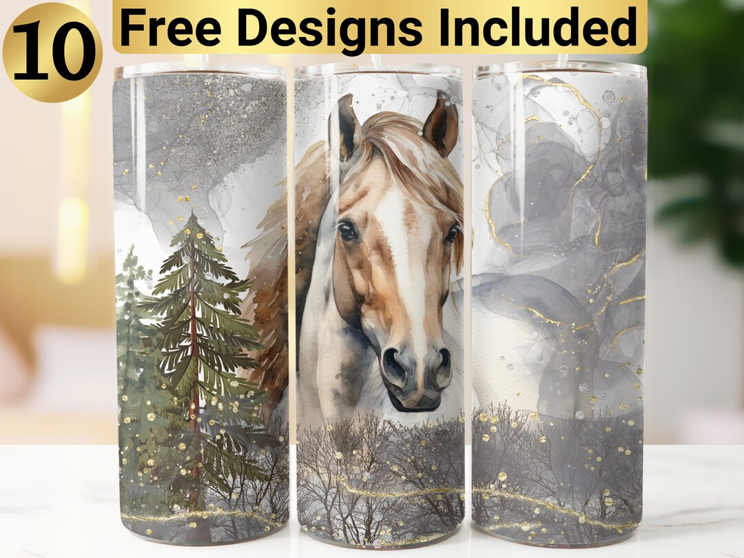 Horse Tumbler Design, Tumbler Wrap PNG, 20 Oz Skinny Tumbler Design ...