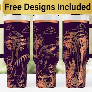 40oz Dinosaur Tumbler Laser Svg Design, 40oz Laser Engraved Tumbler Wrap, Laser Engraving SVG, Tumbler Wrap SVG, 40 oz Tumbler Wrap,