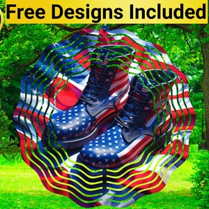 American Boots Wind Spinner, Veteran Wind Spinner Sublimation Design, Veteran Wind Spinner Sublimation, Wind Spinner Sublimation,