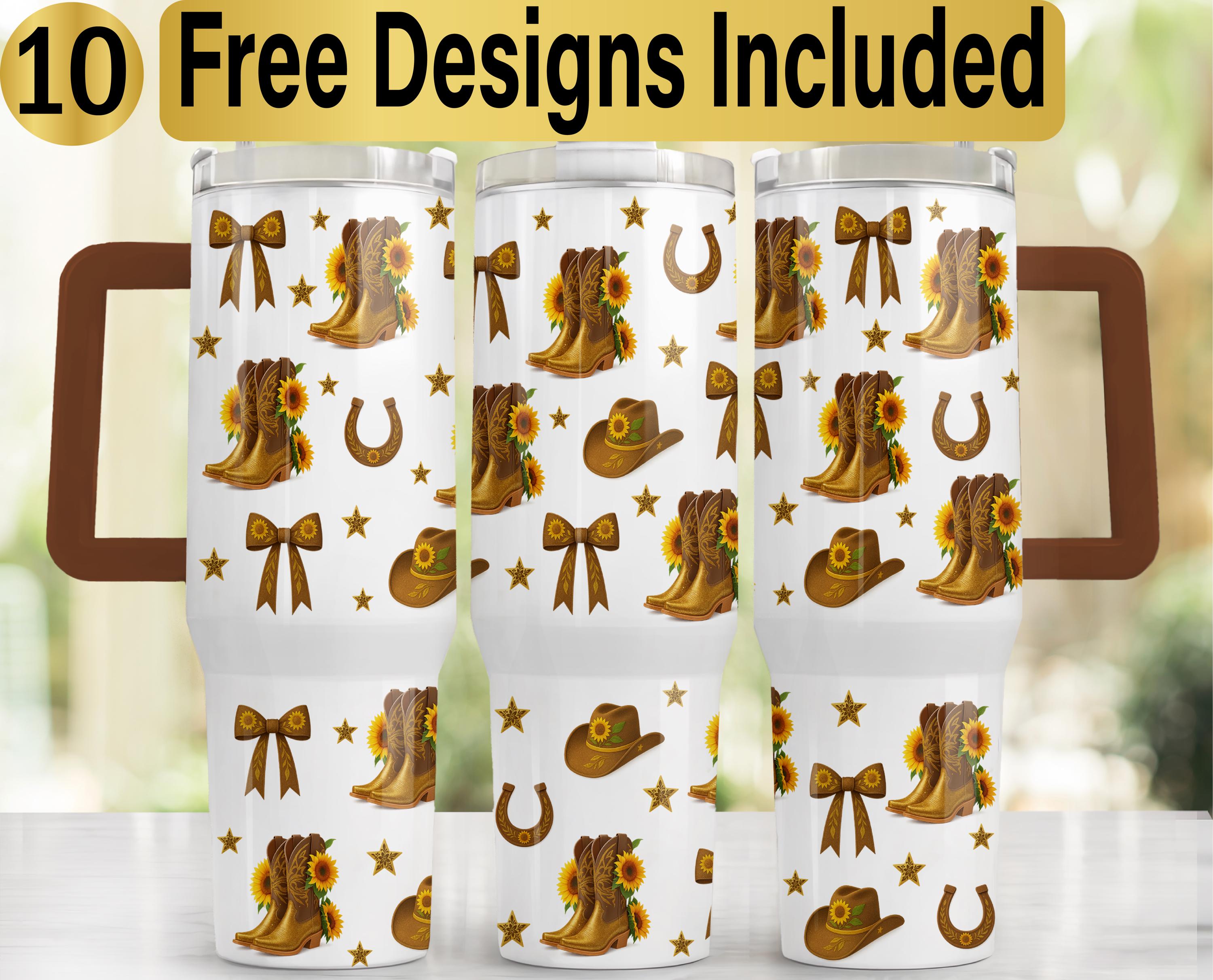 40oz Cowgirl Boots Tumbler Design, Tumbler Wrap PNG, 40oz Tumbler ...