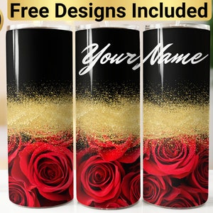 Red Roses Flowers Tumbler Design, Tumbler Wrap PNG, 20 oz Skinny Tumbler Design, Valentines Tumbler Design, Valentines Tumbler PNG,