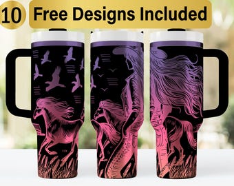 40oz Western Tumbler Laser Svg Design, 40oz Laser Engraved Tumbler Wrap ...