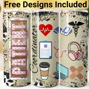 Patient Coordinator Tumbler Design, Tumbler Wrap PNG, 20 oz Skinny Tumbler Design, Medical Tumbler Wrap, Patient Coordinator Tumbler,