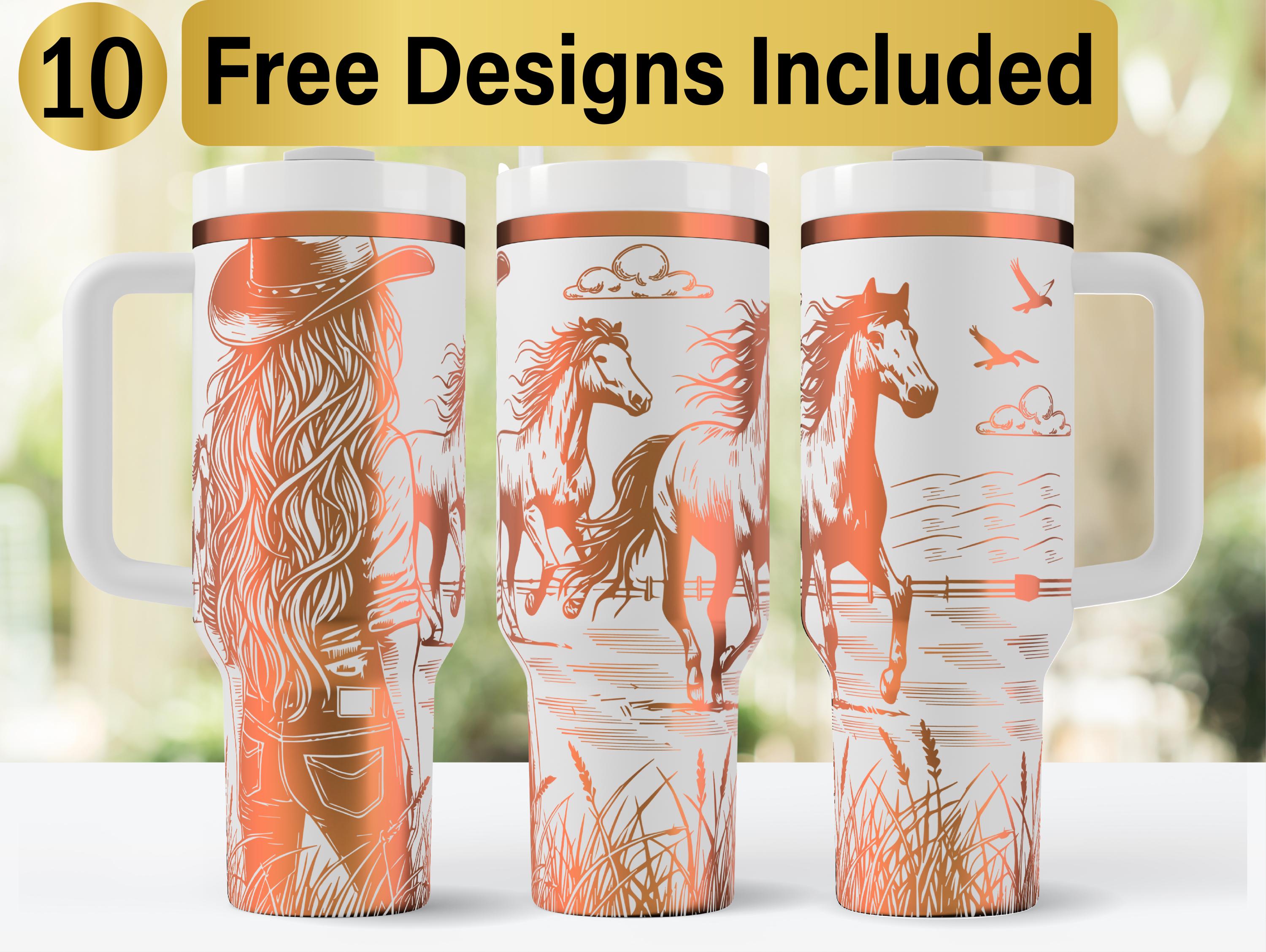 40oz Western Tumbler Laser Svg Design, 40oz Laser Engraved Tumbler Wrap ...