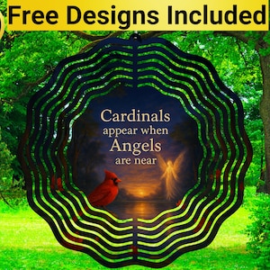 Red Cardinal Wind Spinner, Memorial Wind Spinner Sublimation Design, Wind Spinner Sublimation, Memorial Wind Spinner PNG,