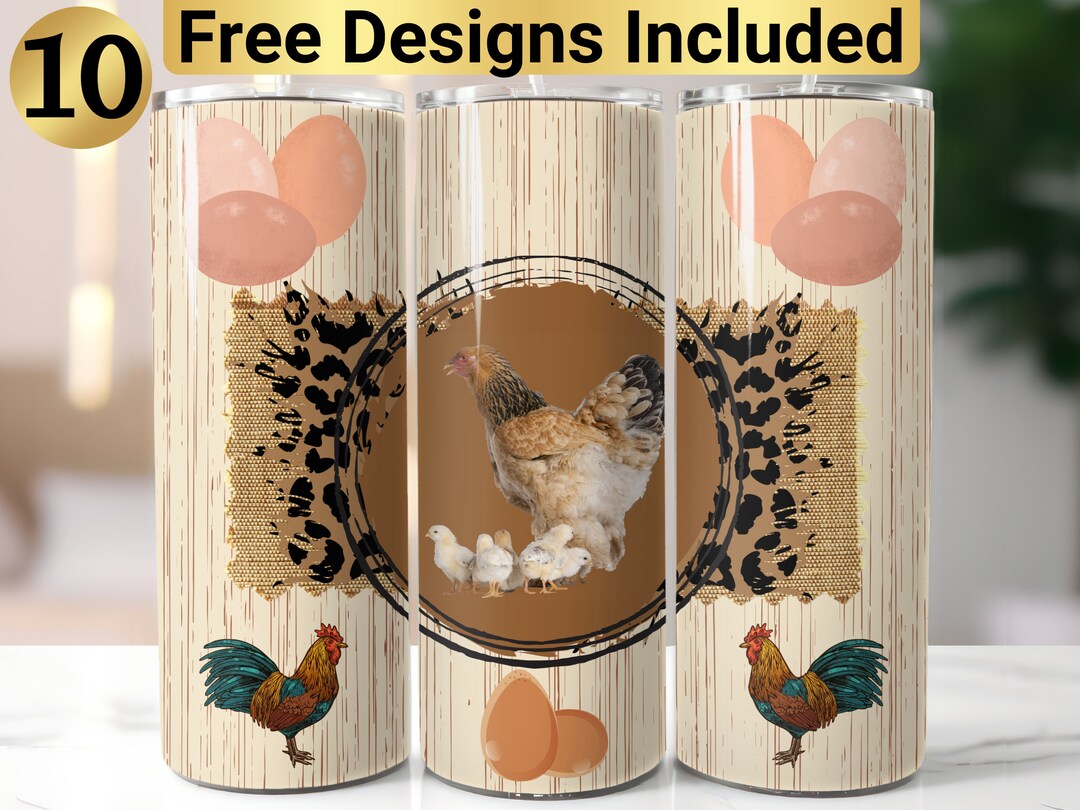 Funny Chicken Tumbler Design, Tumbler Wrap PNG, 20 Oz Skinny Tumbler ...