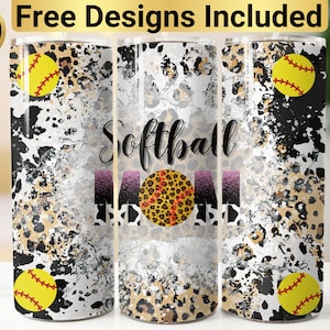 Softball Mom Tumbler Design, Tumbler Wrap PNG, 20 oz Skinny Tumbler Design, Softball Mom Tumbler Wrap, Softball Tumbler Design,