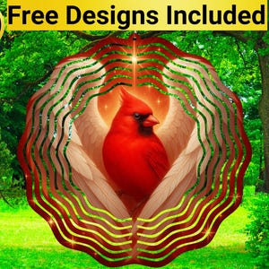 Engel Kardinal Windspiel, Roter Kardinal Windspiel Sublimationsentwurf, Roter Kardinal Windspiel Sublimation, Roter Kardinal Spinner PNG,
