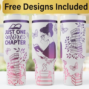 40 Unzen Buchliebhaber Tumbler Laser SVG Design, 40 Unzen Laser gravierte Tumbler Wrap, Laser Gravur SVG, Tumbler Wrap SVG, 40 Unze Tumbler Wrap
