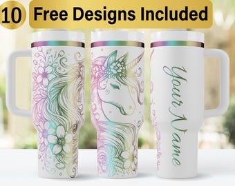40 Unzen Einhorn Tumbler Laser SVG Design, 40 Unzen Laser gravierte Tumbler Wrap, Laser Gravur SVG, Tumbler Wrap SVG, 40 Unzen Tumbler Wrap,